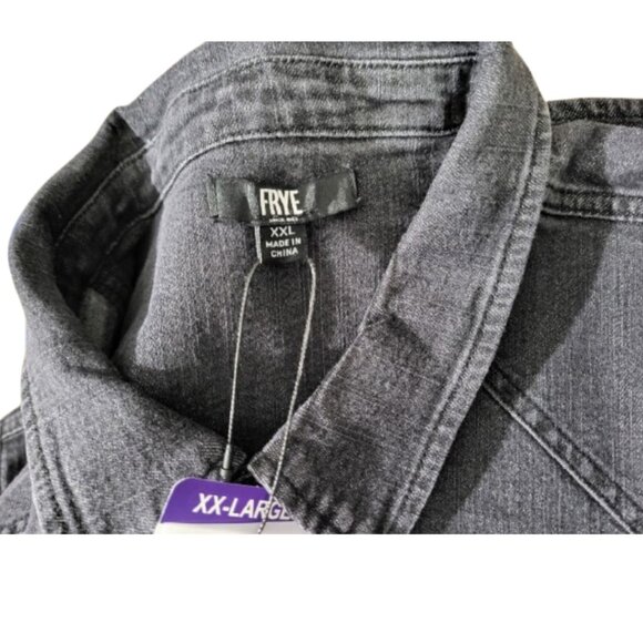 FRYE Black Denim 2-Pocket Button-Down Jean Western Shirt - NWT Men's XXL - Picture 6 of 6